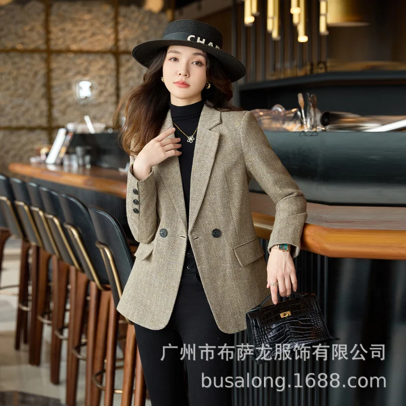 2025New Stylish Fashion Suit Casual Women's Long Sleeve Professional Blazer Formal Women's Single Jacket Workwear8340