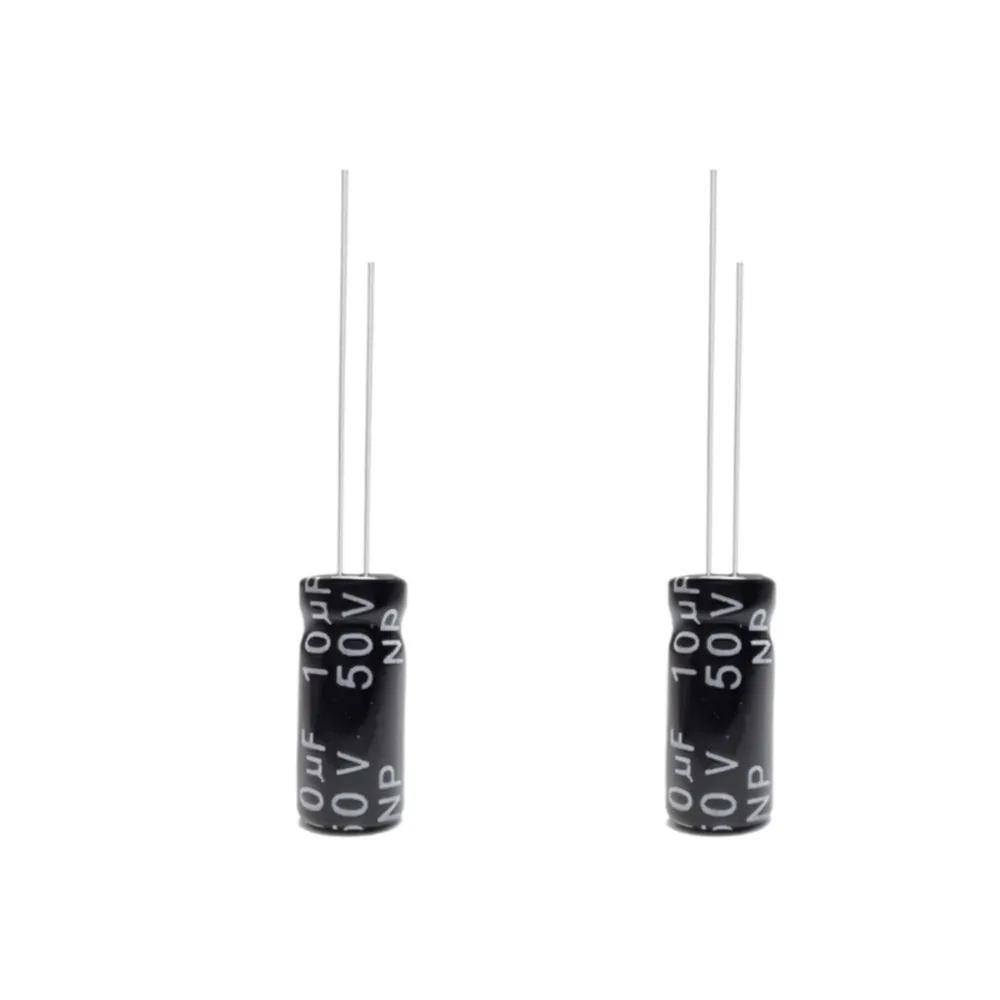 100 SZTUK NIEPOLAROWYCH KONDENSATORÓW ELEKTROLITYCZNYCH NP 50V 1uF 2.2uF 3.3uF 4.7uF 10uF 22uF 47uF Radialne Bipolary 105 ° C Długa Życie — zdjęcie produktu 5