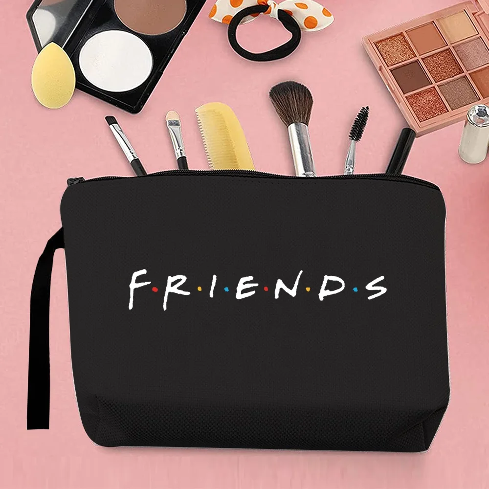 Cosmetic Bags Cases Clutch Toiletry Organizer Women Zipper Makeup Pouch Party Wedding Bag Pencil Case Purse Friends Series