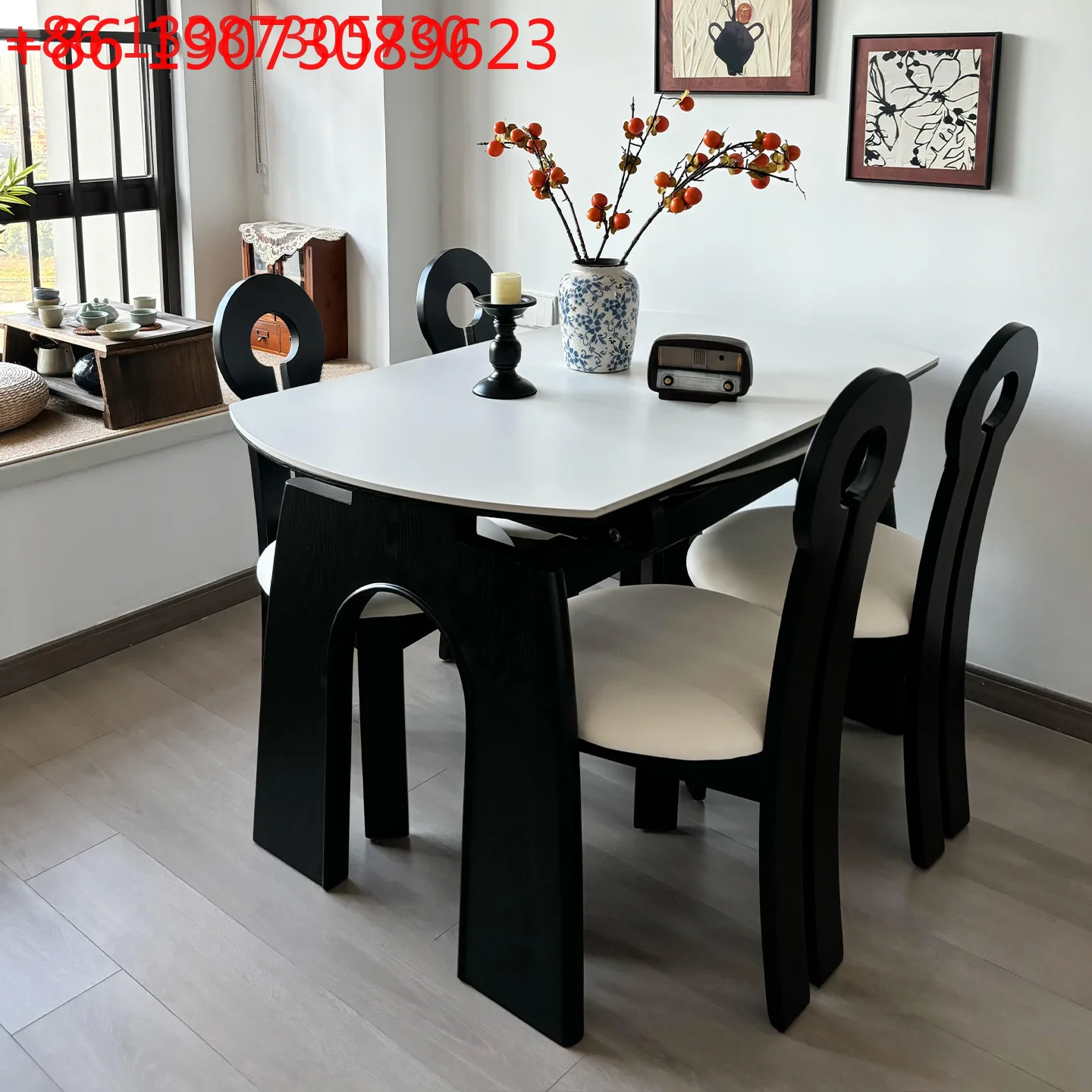 

Французский винтажный обеденный стол из массива дерева с выдвижной столешницей, круглый, для дома, с регулируемым размером.