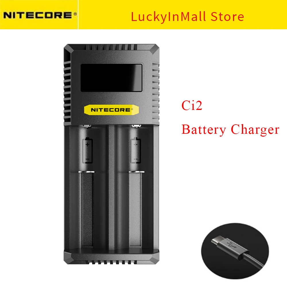 

NITECORE Ci2 Battery Charger Intelligent Faster Charging with 2 Slots Compatible Ni-MH Ni-Cd 1865018350 AA AAA USB QC Batteries