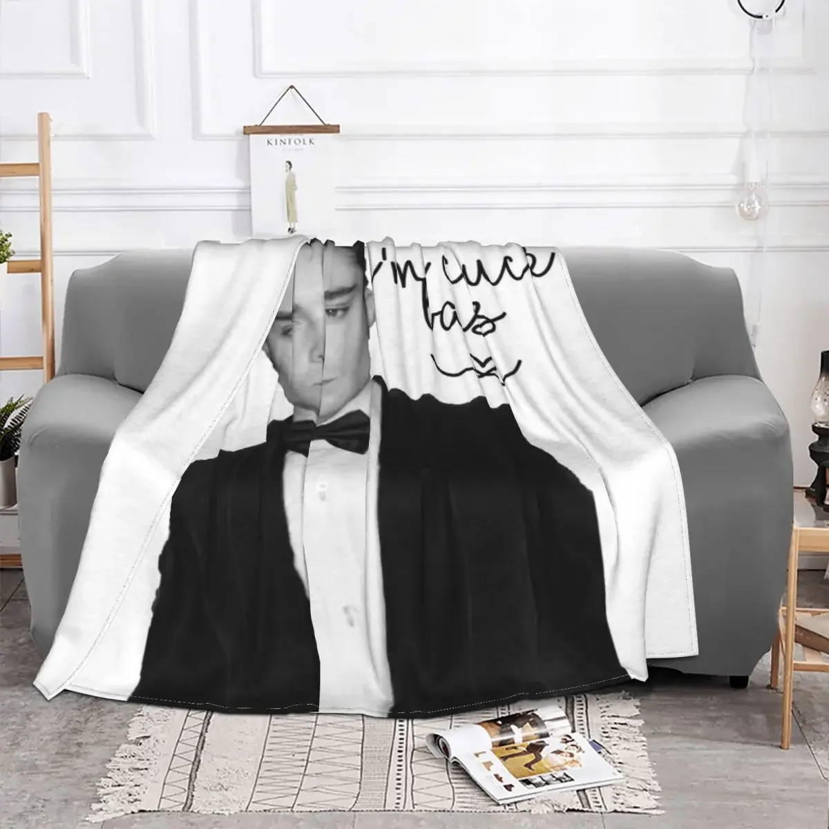 I\'M Chuck Bass Plush Blanket Throw Blanket Winter Warm Blanket Throw Blanket blankets for beds  blankets  throw blanket