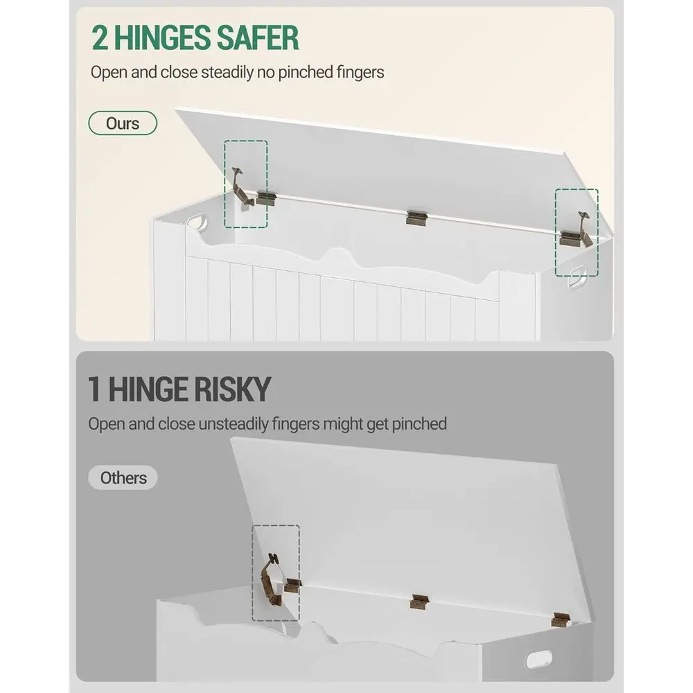 Baúl grande de madera para banco de almacenamiento, organizador de zapatos con tapa elevable, blanco SB28603X para entrada, dormitorio, sala de estar