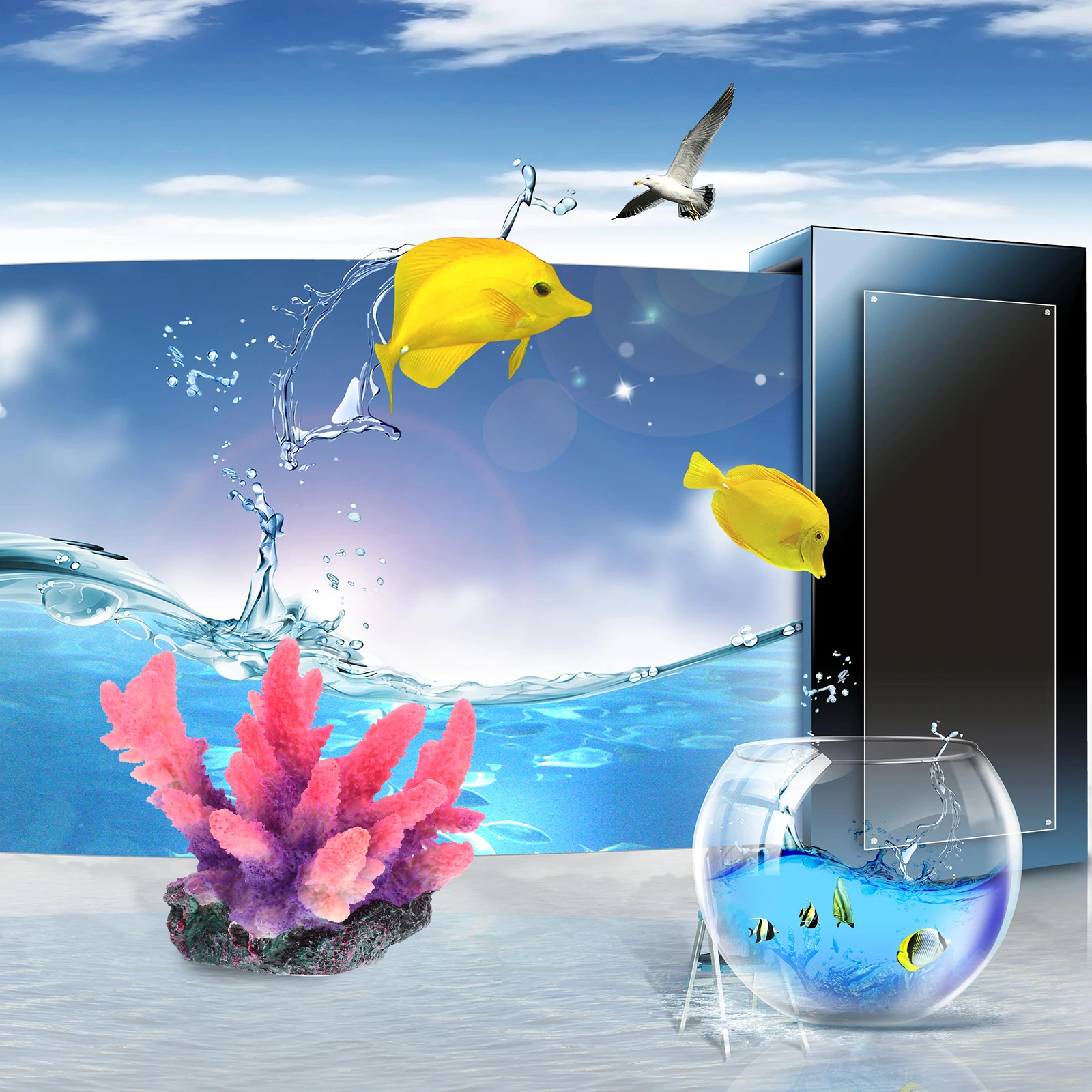 

Resin Coral Shape Decor Exquisite Details Safe Non-Toxic Aquarium Plant Decoration for Fish Tank Interior Simulation Coral Reef