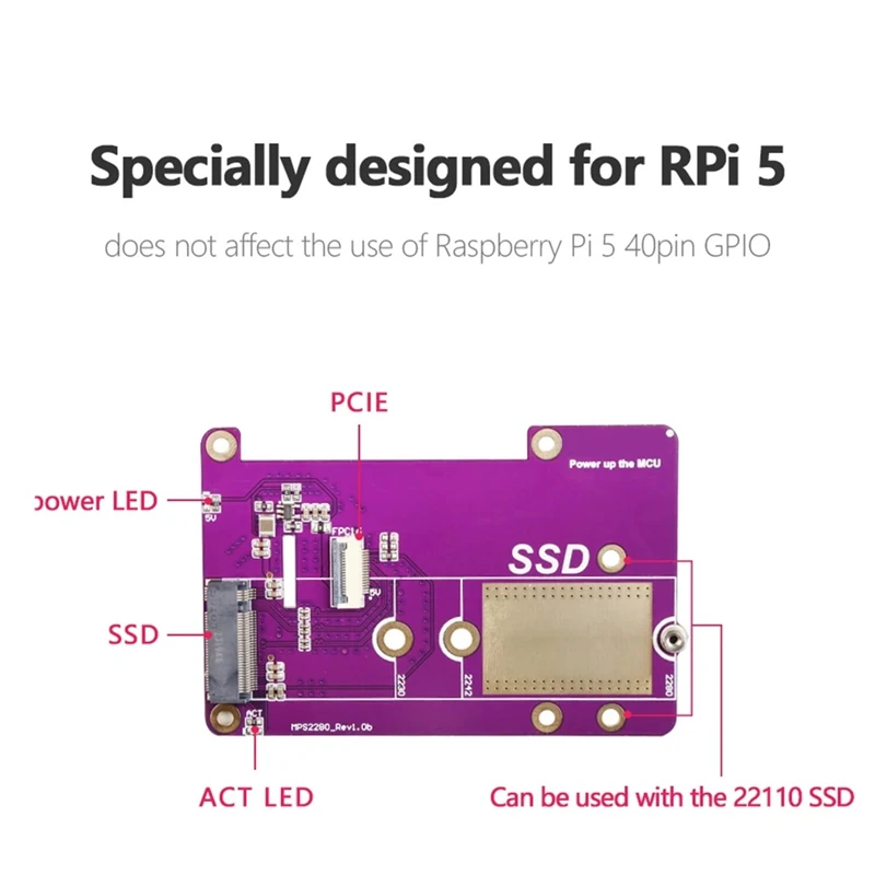 PCIE M.2 NVME 2280 2230 2242 Gen3 SSD หมวกบอร์ดขยายสําหรับ Raspberry Pi 5