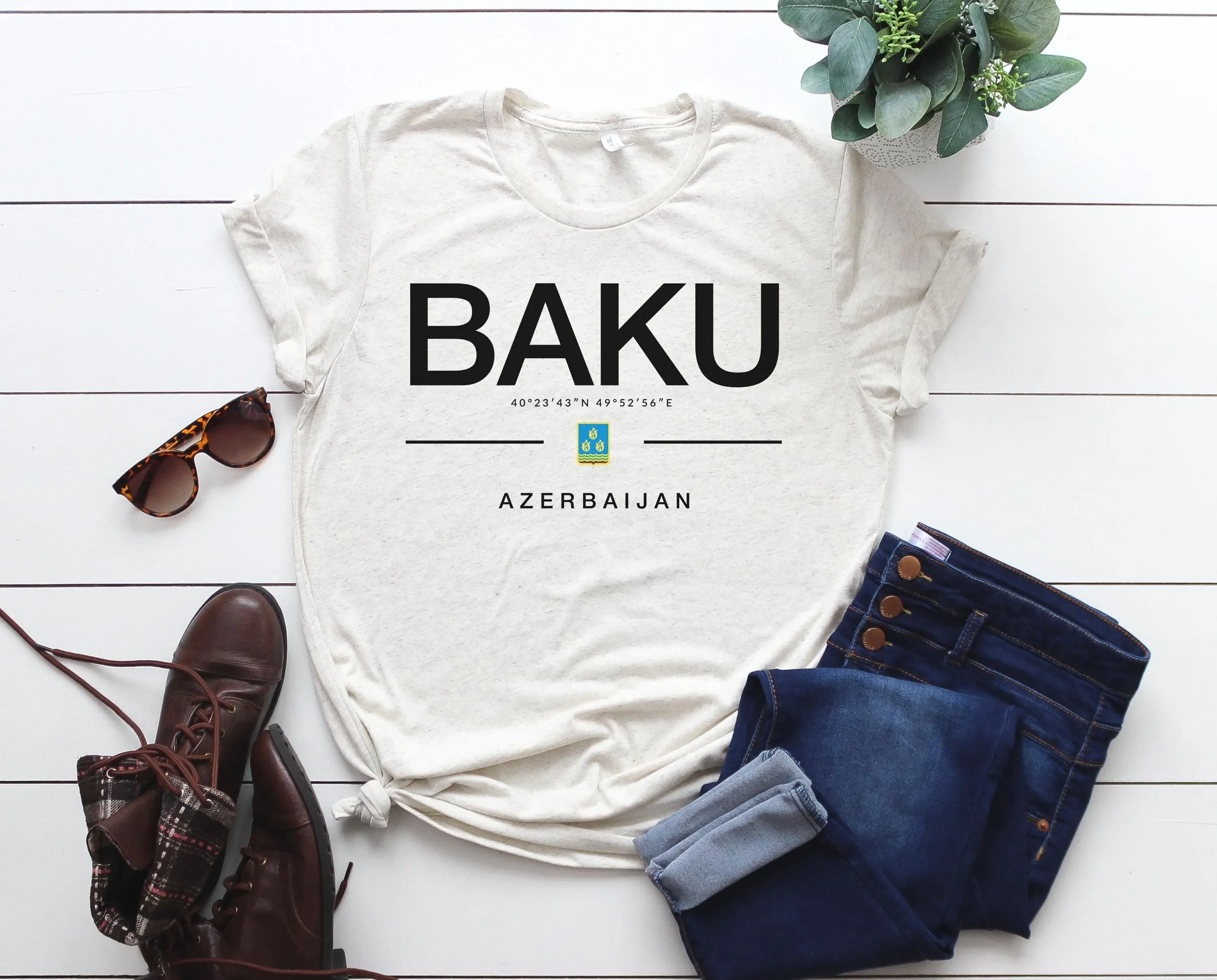 Camiseta Baku, Sudadera, Souvenir del Mar Caspio, Azerbaiyán