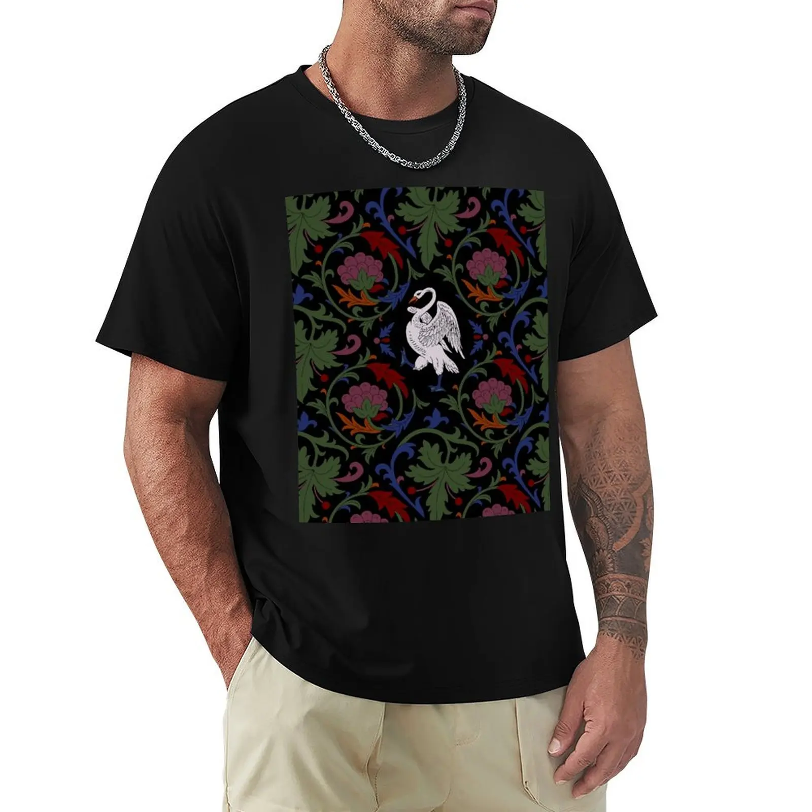 

The Rampant Swan T-Shirt graphics graphic t shirts heavyweights Short sleeve tee funny t shirts for men