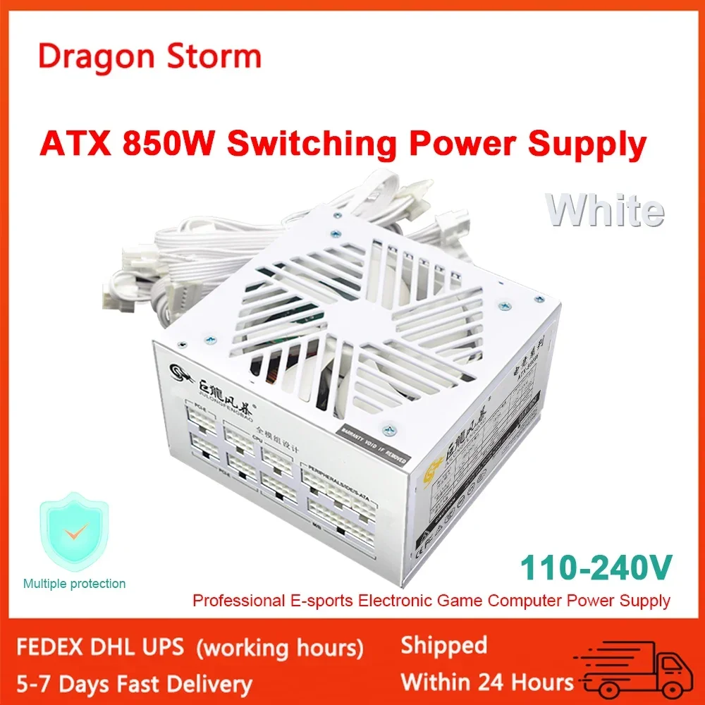 Atx 850w 12v Profissional E-sports Psu 80plus Dourado 20 Mais 4pin 1000w Fonte de Alimentação Modular por Computador Jogo Branco