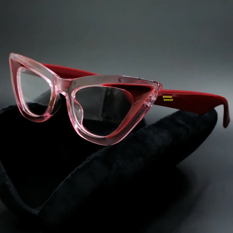 Triângulo olho de gato fotocromático miopia óculos feminino ins estilo marca design popular mudança cinza menos dioptria óculos