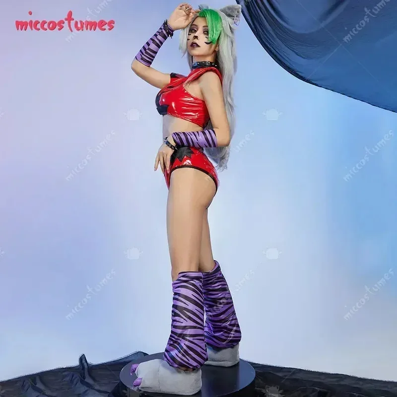 زي تنكري Roxanne Wolf للسيدات من CyMiccostumes مع أحذية وحزام مع شعر مستعار كوسبلاي ذئب آمن