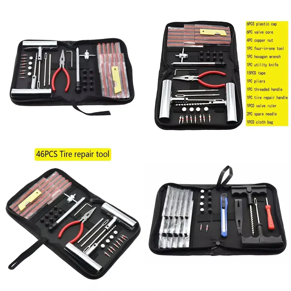 

Heavy Tire Plugs Quick Tyre Repair Emergency Tool Set 46pcs Universal Tire Repair Kit Car Tyre Drill Kit Anti-Puncture