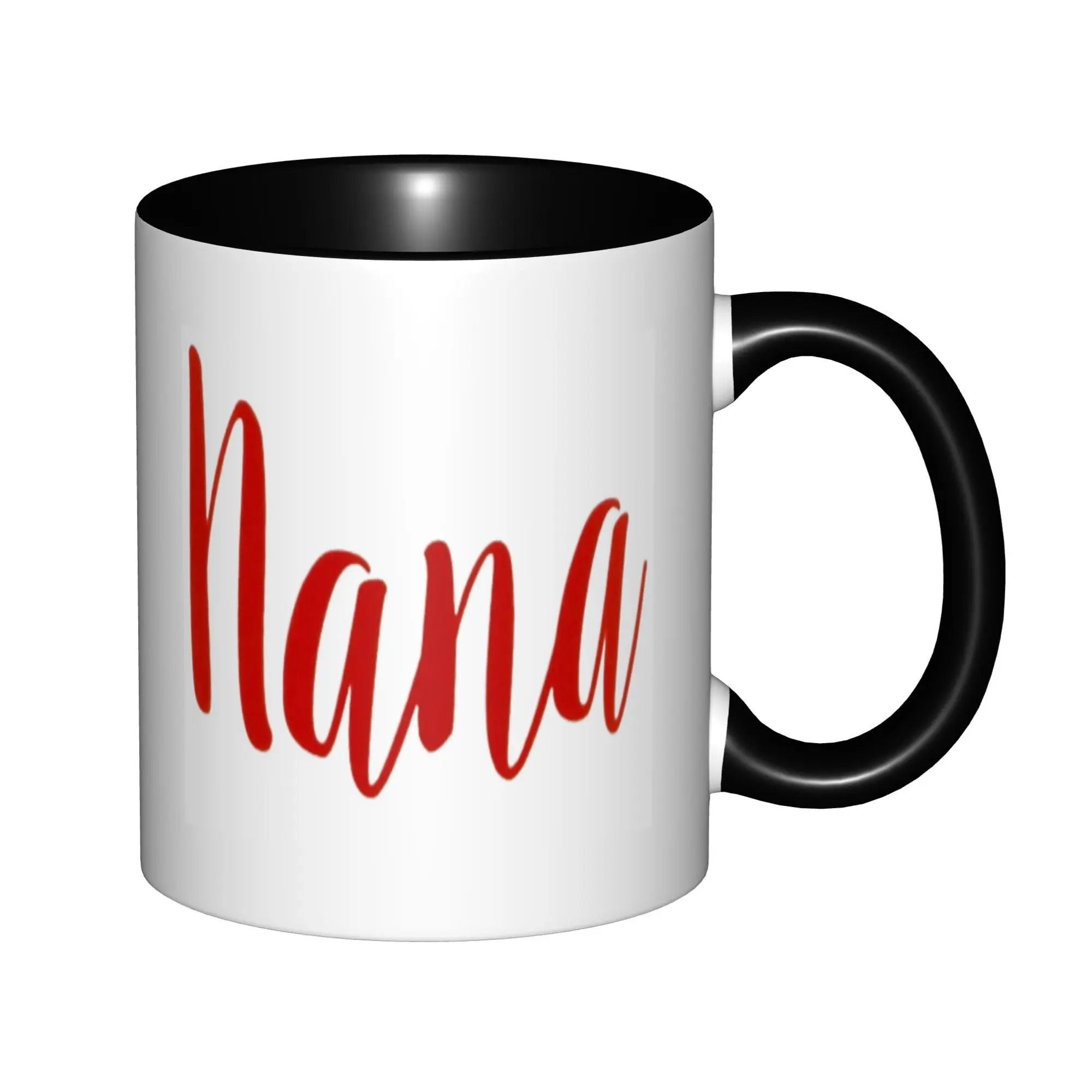 

Nana Red Mugs With Black Handle Birthday Coffee Mugs Ceramic Tea Cups 11oz ,