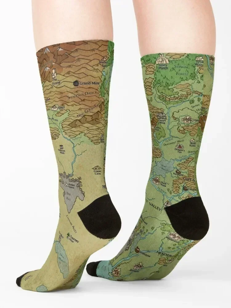 Dragon Pass and Prax Map by Darya Makarava Socks hip hop funny gift hiking football Socks Male Women's