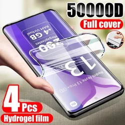 4Pcs Full Coverage Hydrogel Film For Xiaomi Redmi Note 10 11 12 13 Pro 10S 11S 12S Screen Protector For POCO X3 Pro X3 NFC