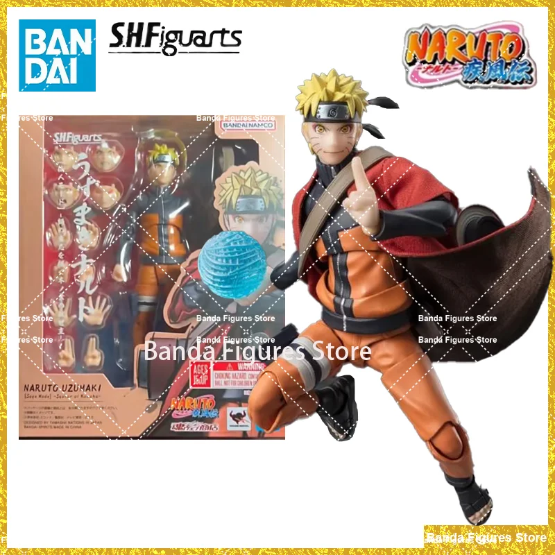 Original Bandai Naruto S.H.Figuarts SHF Naruto Uzumaki Sage Mode Savior of Konoha In Stock Anime Action Figures Model Toys