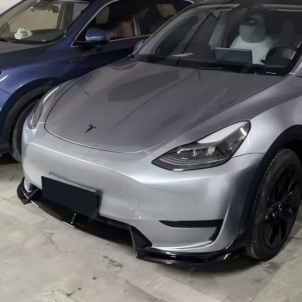 Per Tesla Modello Y 2020-2024 Berlina Auto Paraurti Anteriore Labbro Anteriore Pala anteriore kit Corpo Spoiler Splitter kit ABS Gloss Nero Tuning