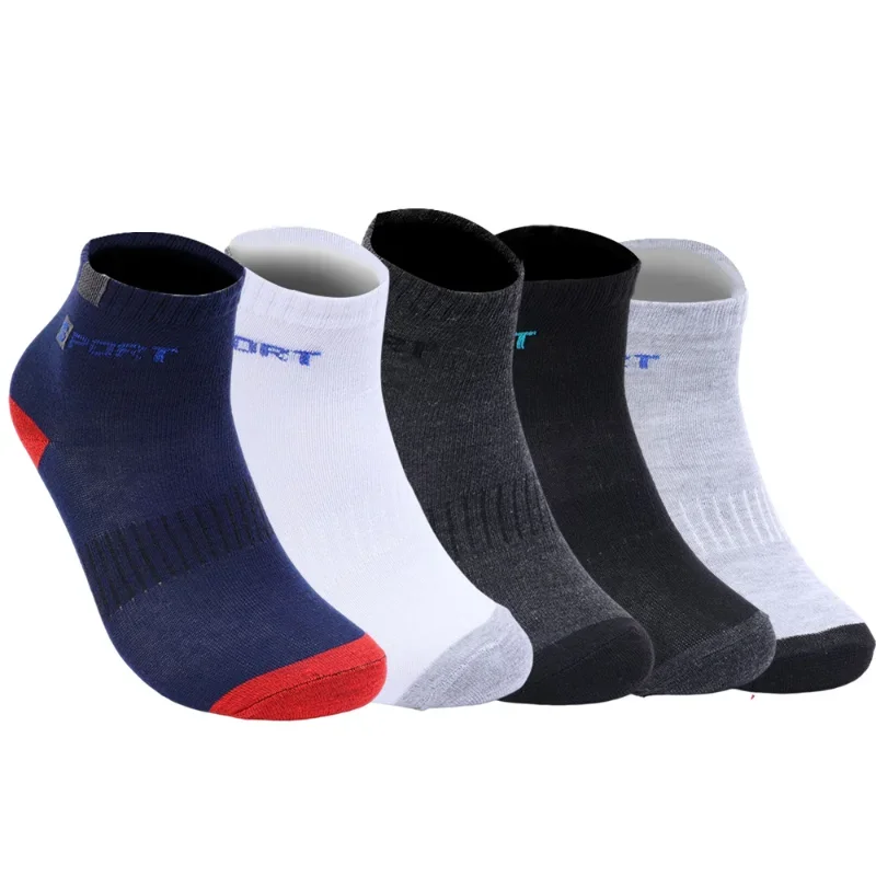 5 Pairs High Quality Men Ankle Socks Breathable Cotton Sports Socks Mesh Casual Athletic Summer Boat Cut Short Sport Plus Size