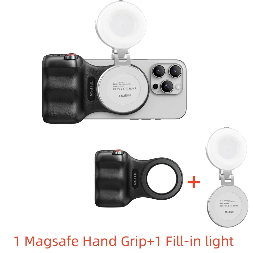 TELESIN Magnetische telefooncamera Schieten Handgreep Telefoonhouder Schiethulp Afstandsbediening Handvat voor Iphone HUAWEI SAMSUNG Telefoon