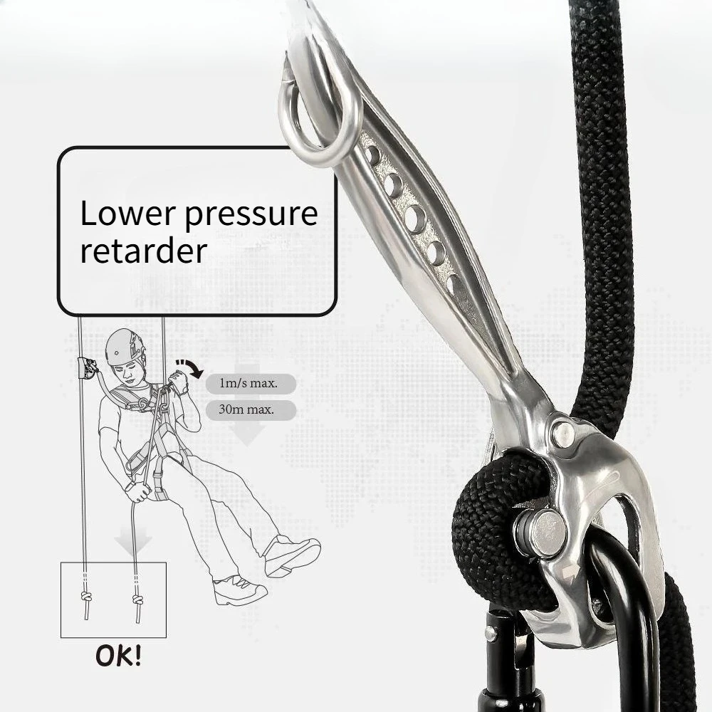 Descender Oxtail Multifunctional Rope Diameter Regulator, Long Shank Aerial Work Rope for High Altitude Safety
