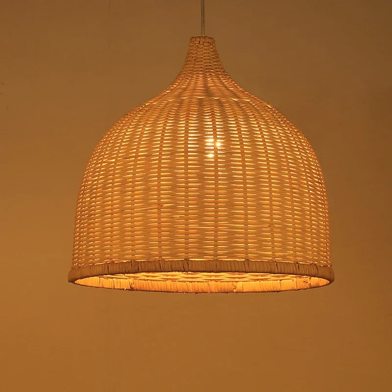 Imagem -06 - Rattan Lâmpada Pingente com Lâmpada Led 26*26cm Estilo Japonês Luzes Pingente Luzes E27 Iluminação de Vime Sudeste Asiático