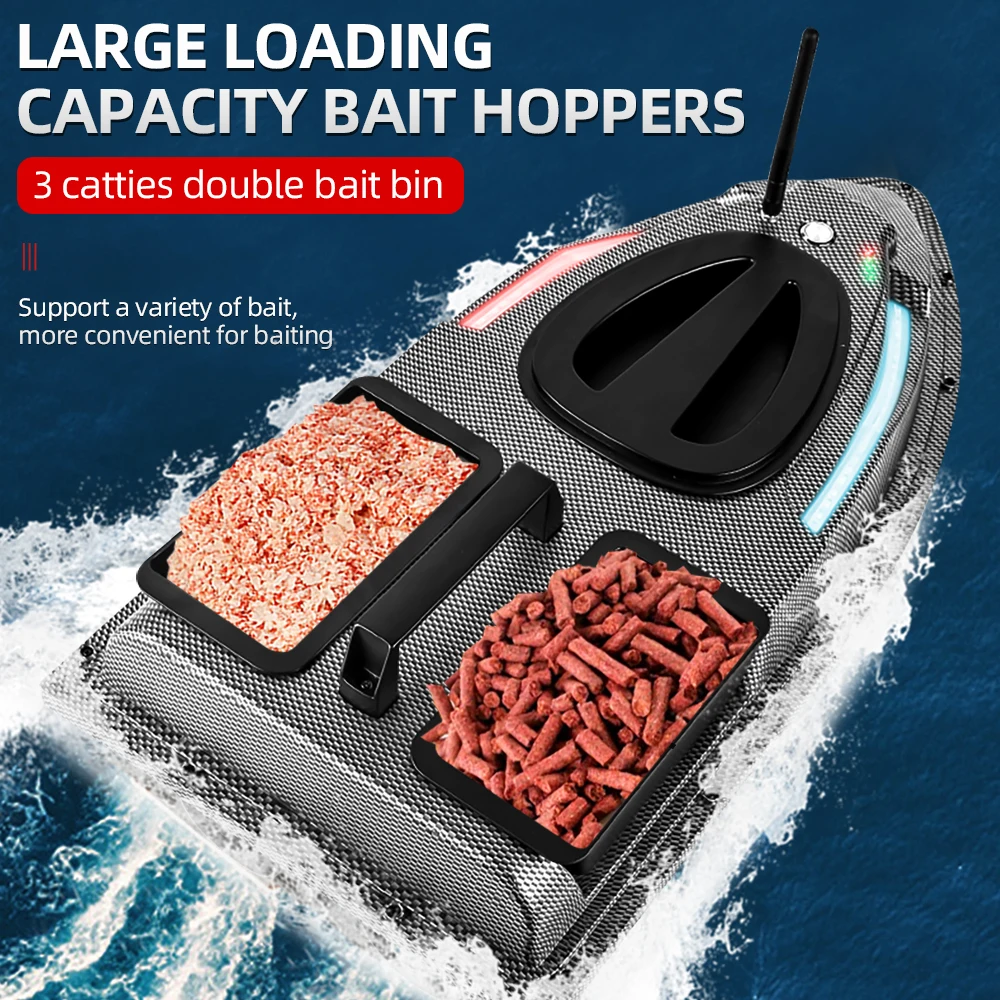 V900 RC Fishing Bait Boat GPS Wireless Bait Boat Automatic Cruise/Return/Route Control 500m 1.5KG Dual Motor Smart Fish Finder