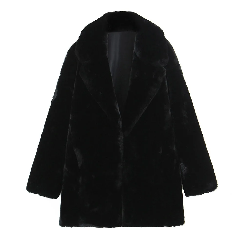 

Winter new women's fashion faux fur effect coat