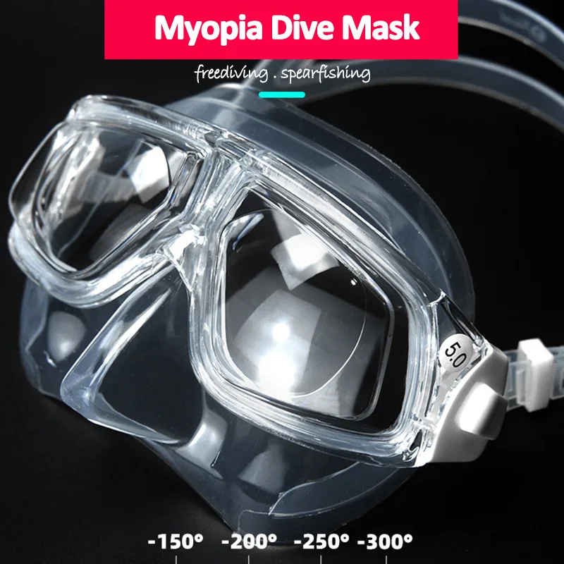 Shortsighted Diving Mask Anti-Fog Dive Goggles with Myopia Lens for  Adult Nearsighted Youth Freediving, Spearfishing, Scuba Div