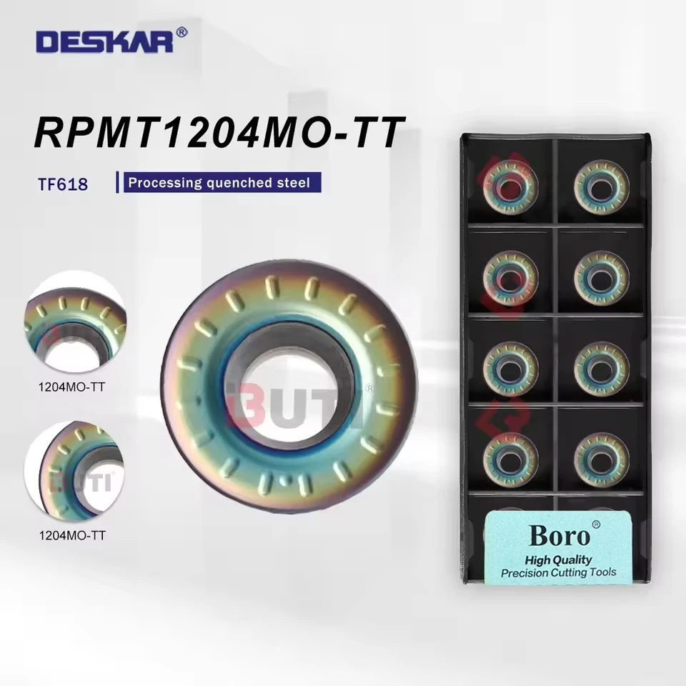 

DESKAR 100% Original RPMT1204MO-TT TF618 CNC Milling Blade Processing Hard Steel Quenched Steel Cutting Tool Wear-resistan Blade