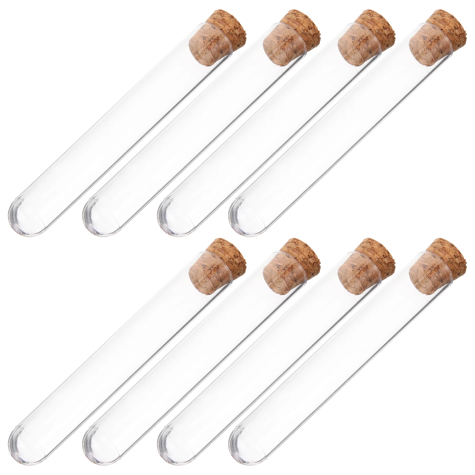 30pcs Clear Plastic Test Tubes Hard Shell Leak-Proof Storage For Sample Travel Portable Use Cork Stoppers Included