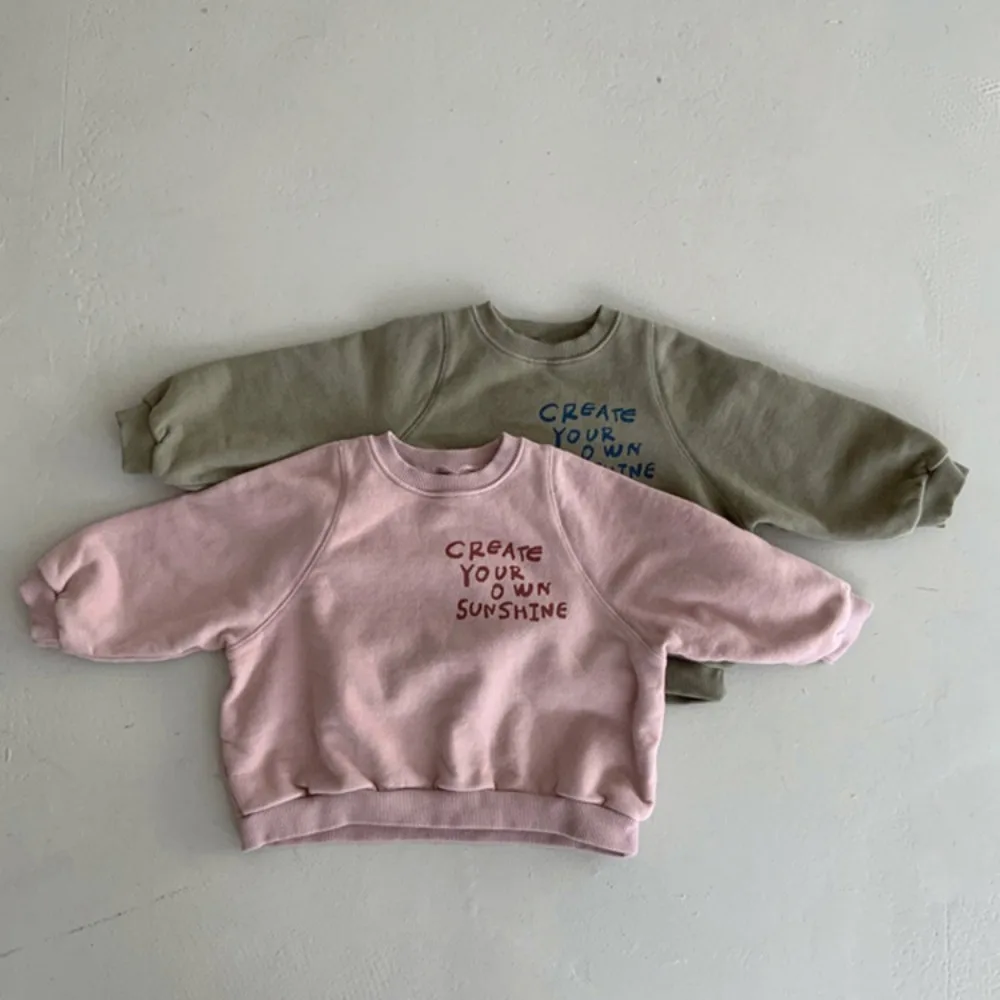 5811 Children Clothes Autumn New Boy's Sweatershirt Casual Printed Letters Long Sleeve Fleece Sweater Pullovers