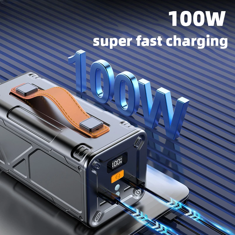 For IPhone 15 Xiaomi Samsung Laptop PD100W Fast Charging Power Bank 50000mAh USB C Large Capacity External Spare Battery Charger