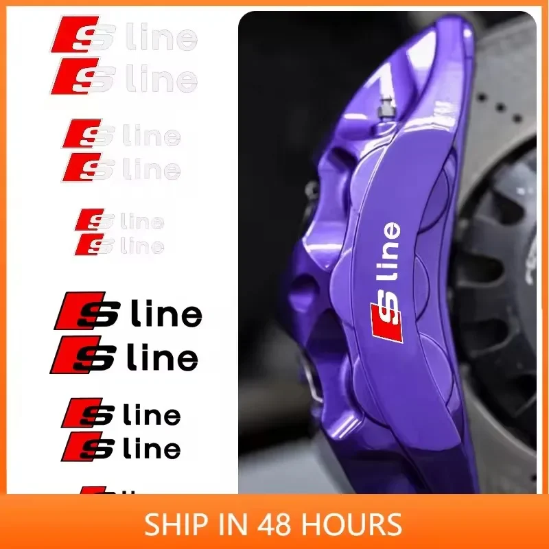 Car Brake Caliper Sticker Heat Resistant Decals Auto Accessories For Quattro For Audi sline A4 B7 B8 B9 A3 8P 8V 8L A5 A6 C6 C5