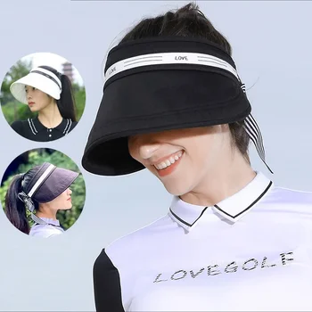 Love Golf หมวกปีกกว้างหมวกแฟชั่นสำหรับผู้หญิงเรียบง่ายเป็นที่นิยมหมวกชาวประมงหมวกกันแดดระบายอากาศได้ดีสำหรับเป็นของขวัญ