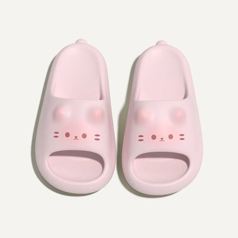 

Мультяшные тапочки-котики для родителей и детей, новейшая модель 2026 года, летние нескользящие сандалии для дома и ванной для детей, домашние тапочки с котятами
