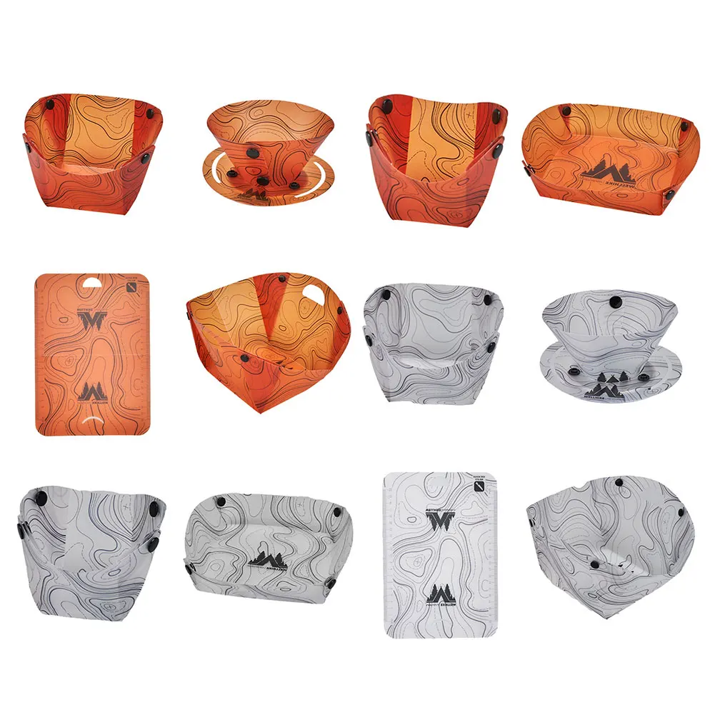 Outdoor Lightweight Folding Tableware Space Saving Multi-Purpose Tableware Plastic Bowl Plate Cup Filter for Camping Hiking