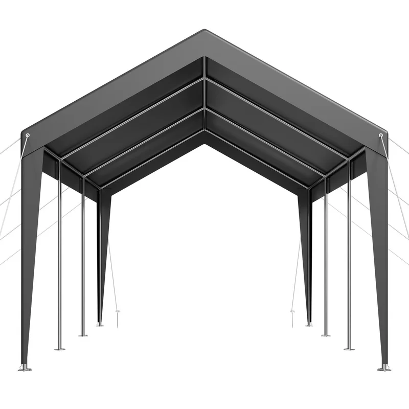 

10x20 FT Heavy Duty Portable Car Shelter Tent Grey