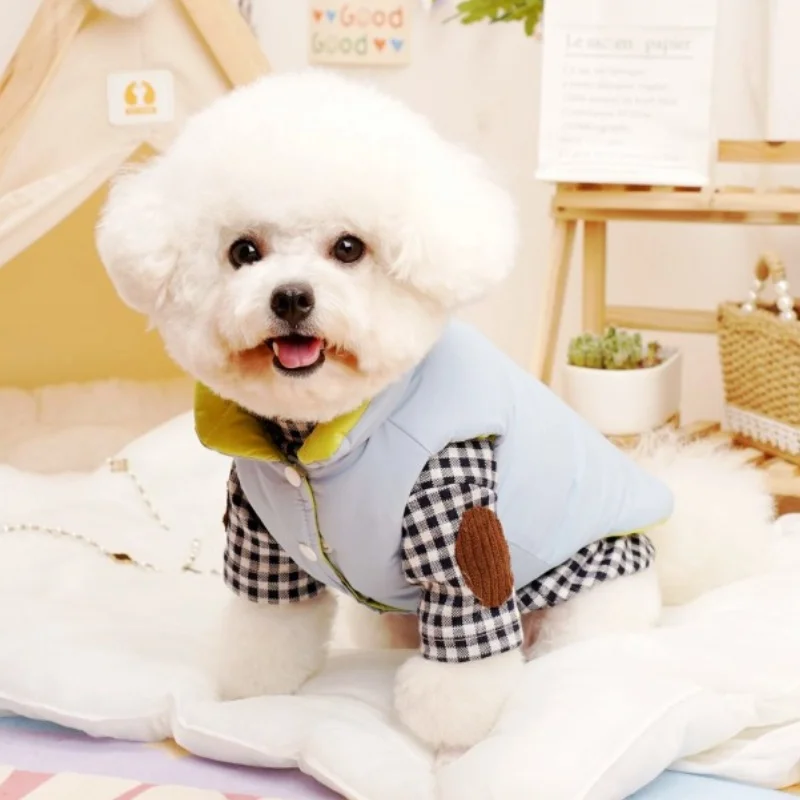 Pet Dog Clothes for Small Dogs Double-Sided Warm Dog Coat Jacket Winter Puppy Vest Coat Fashion Cat Down Jacket Pet Dog Costumes