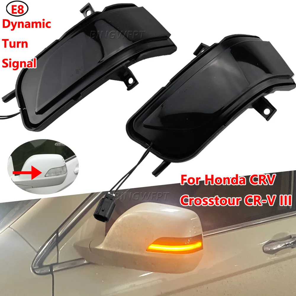 2pcs For Honda 2007-2011 CRV Crosstour Mirror Turn Signal Lights Running Lights