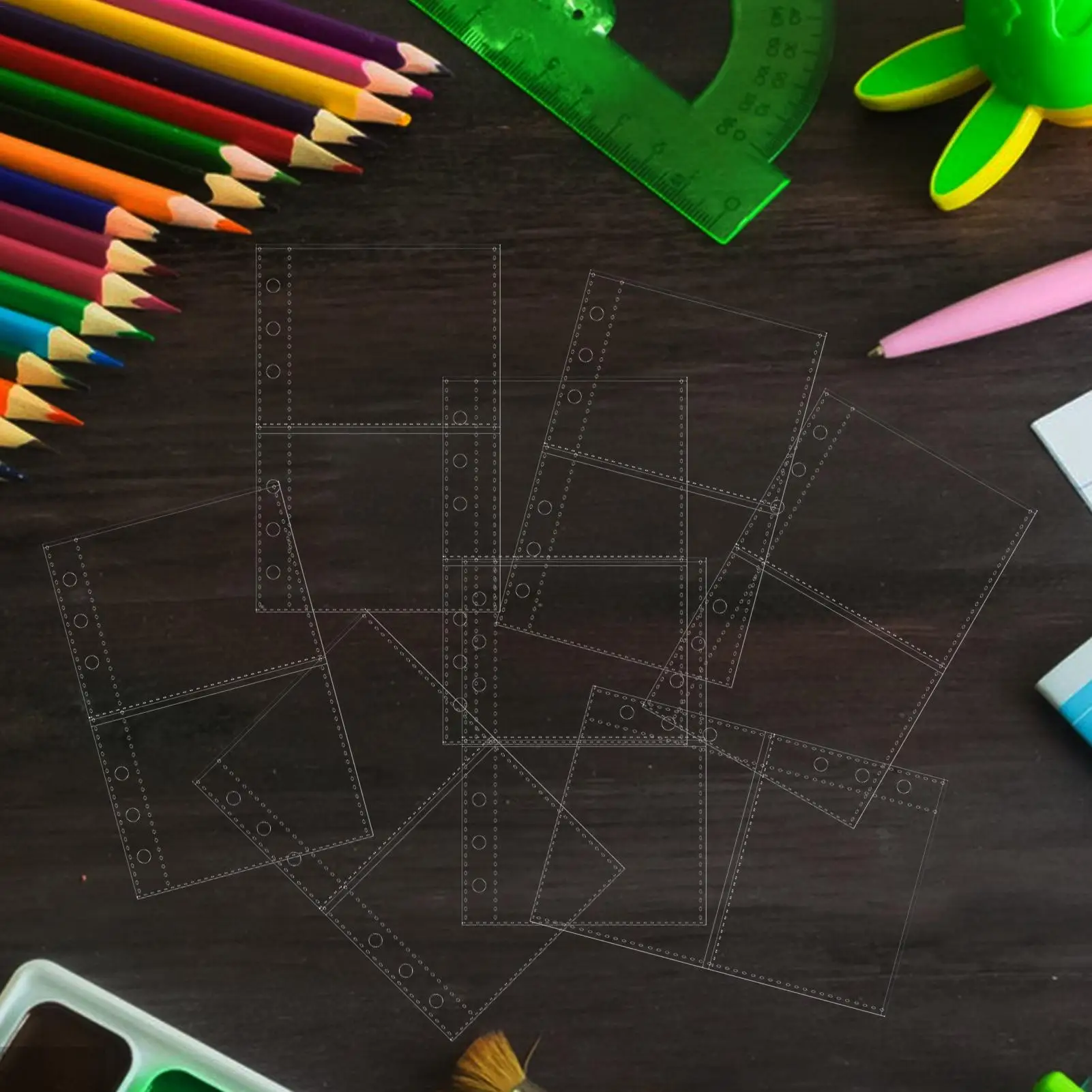 10 قطع من إدراجات مخطط A6، صفحات استبدال مجلد A6 شفافة، واقي صفحات إعادة تعبئة مخطط مكون من 6 حلقات لبطاقات بريدية للصور