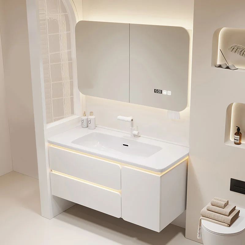 

Bathroom Storage Wood Cabinet Furniture Intelligent Beauty Bathroom Integrated Basin Cabinet Combination Meuble Salle De Bain