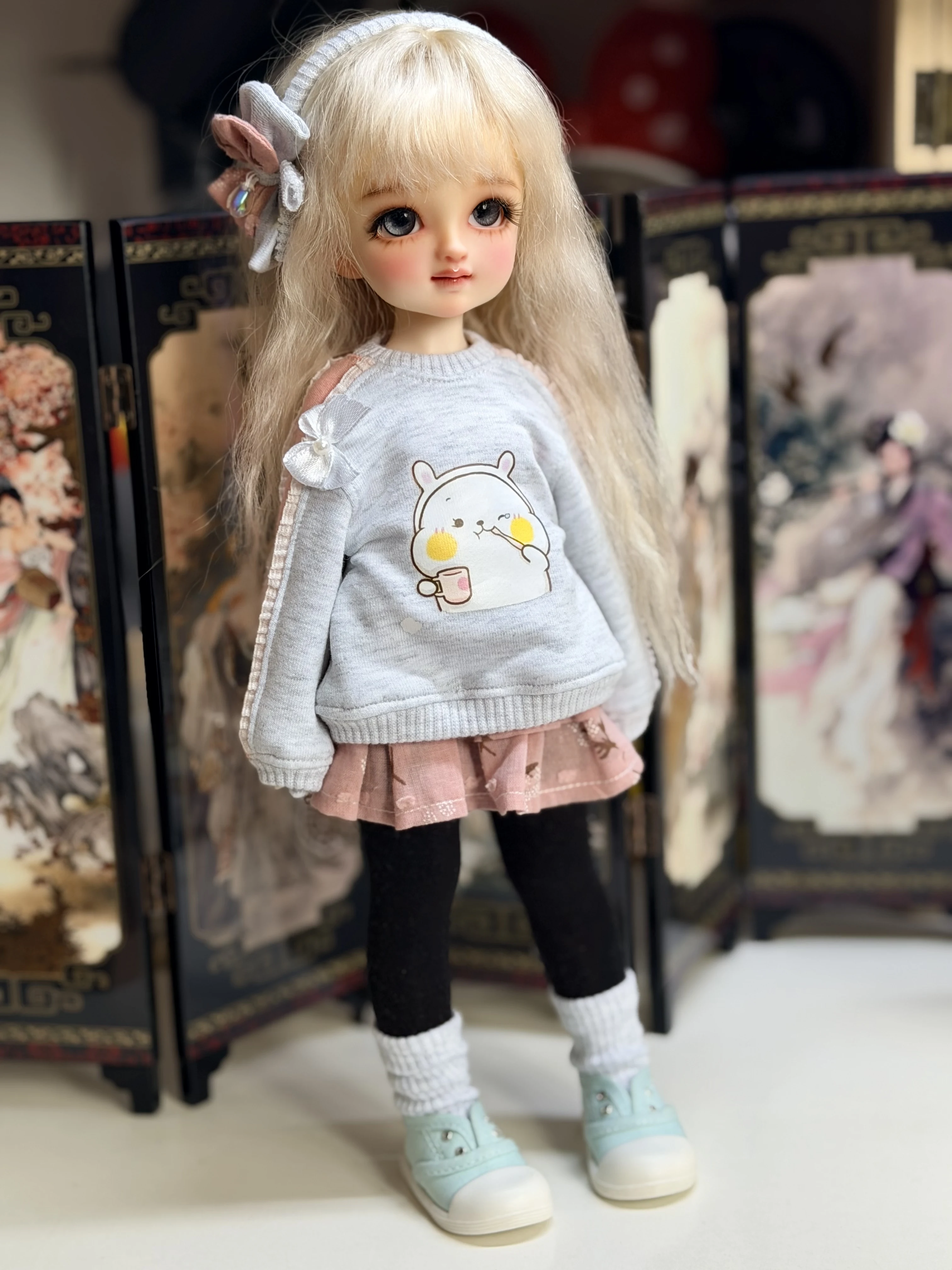 

BJD doll clothes suitable for 1/4 1/5 1/6 size color block sweatshirt set clothes set doll accessories (5 points)