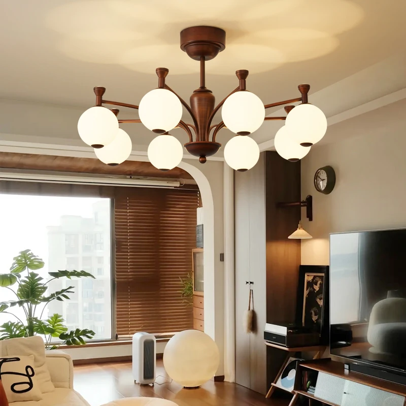 French Retro Chandeliers  Magic Bean Designer LED Lamp Hanging Pendant Lights Living Room Bedroom Projection restaurant Lamps