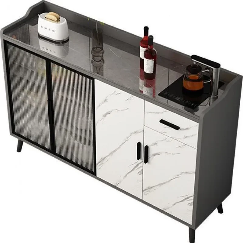 Slate sideboard modern cupboard kitchen storage locker living room bar household integrated glass door tea