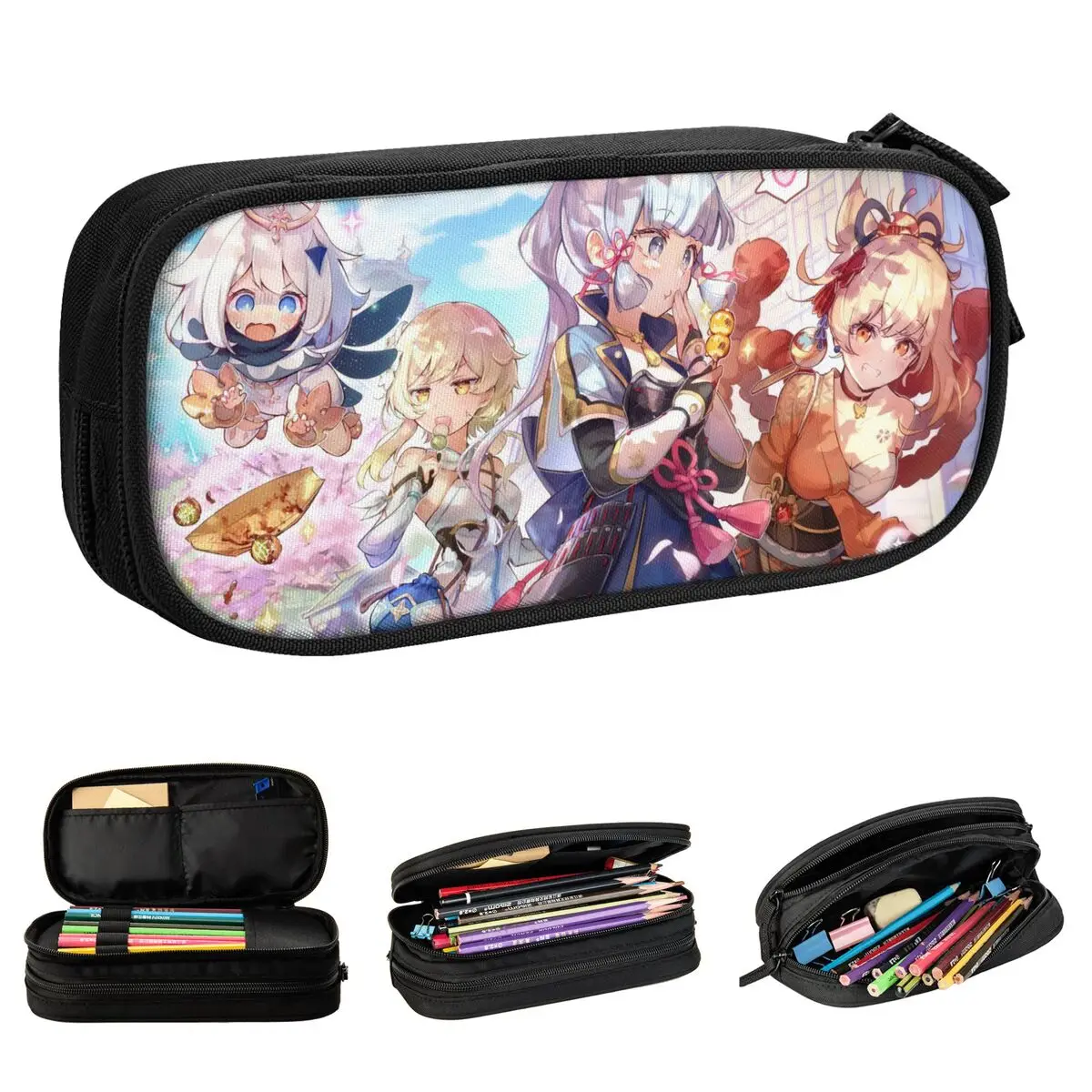 

Ying Ayaka Yoimiya Pencil Cases Genshin Impact Anime Game Pencil Pouch Pen Kids Large Storage Bag Office Zipper Stationery
