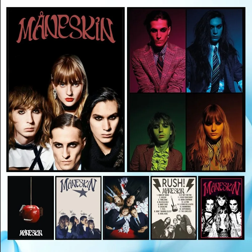 

Maneskin Damiano David Poster HD art sticky wall waterproof home living room bedroom bar aesthetic decoration