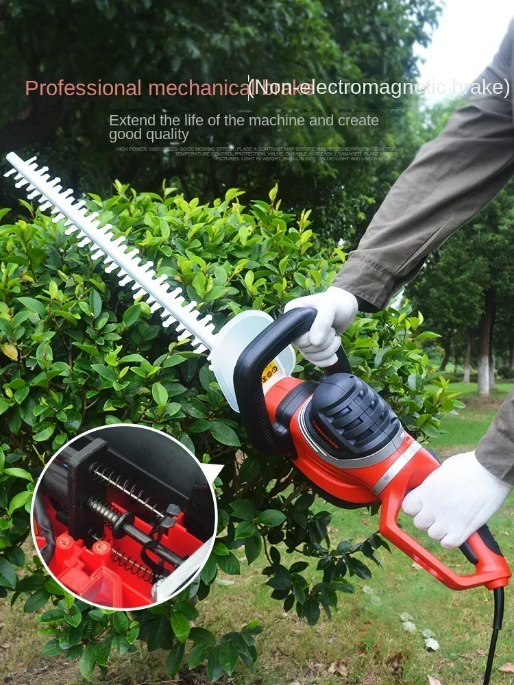 220V Thomas Europe Corded Hedge Trimmer with 22-Inch Dual-Action Blade and Ergonomic Grip