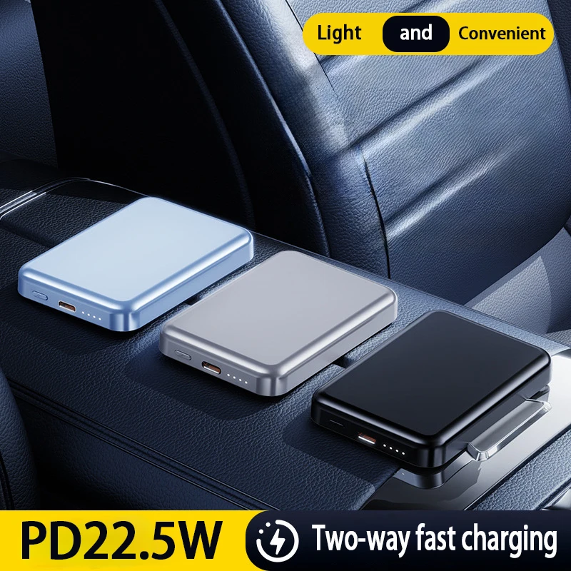 

5000mAh Magnetic Wireless Wired 2-in-1 Fast Charging Mobile Power for Apple 15/15Pro/14/13 and Android Phones