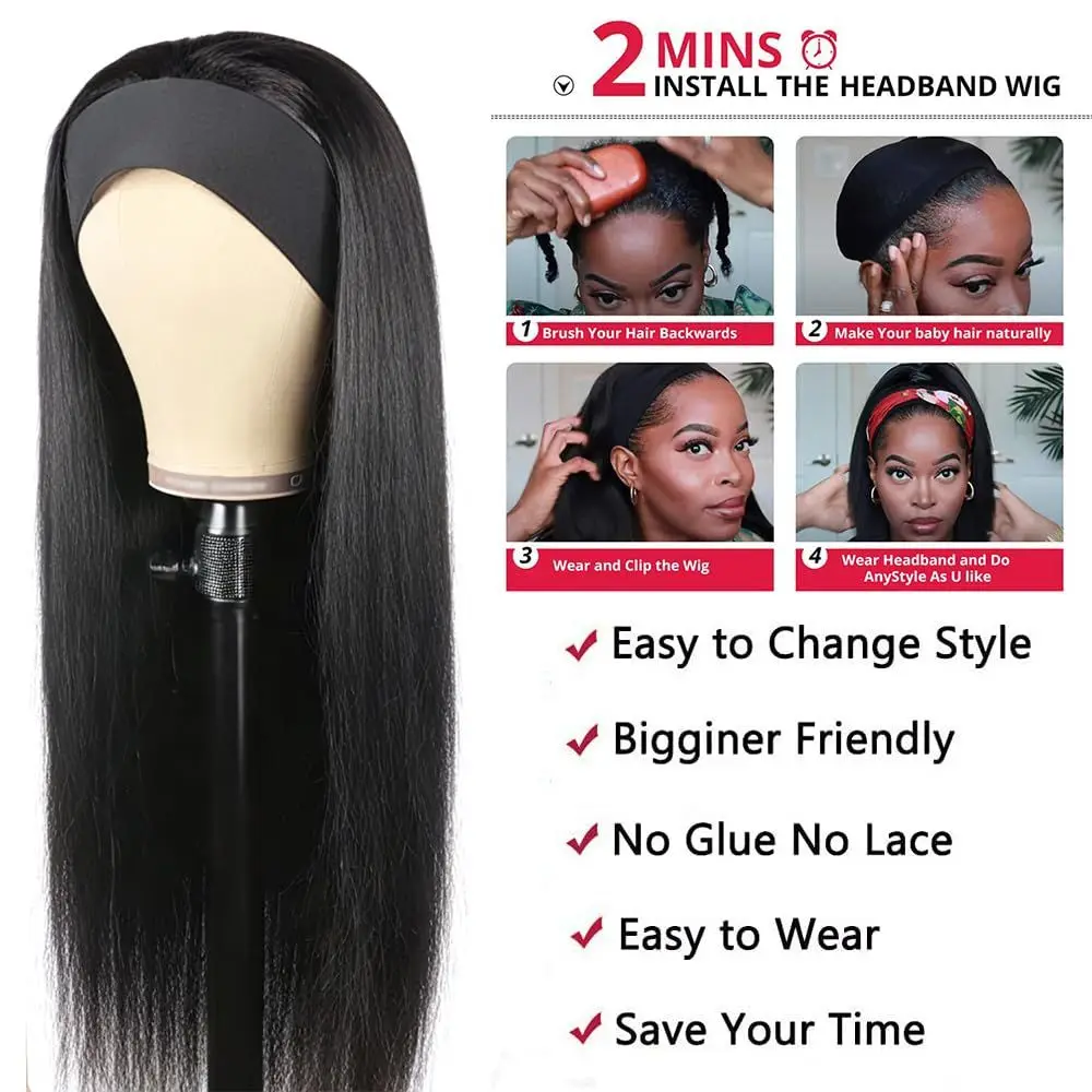 Thumbnail 2 - #13 Popular Human Hair Headband Wigs Choices