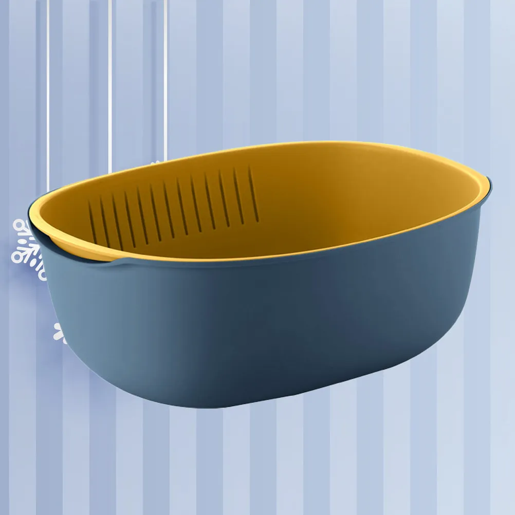 Eco-Friendly Double-Layer Drain Basket for Fruits & Vegetables – Quick-Dry Kitchen Strainer Basin