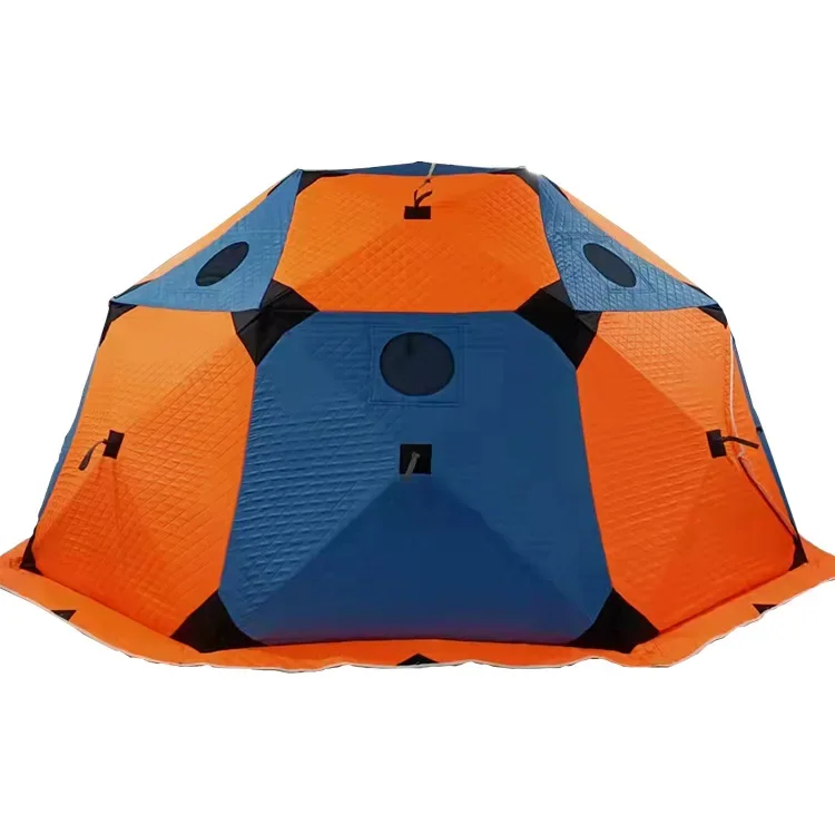 

Outdoor Large Space Camping 3 Layers Cotton Insulated Winter Sauna Ice Fishing 5-6 Person Warm Dome Tent